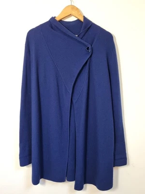 Cárdigan Jigsaw Talla L Azul Lana Milano Anillo Tejido Envoltura Foto 1 de 4