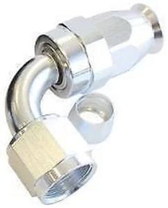 Aeroflow AF203-03DS Alloy 90 Deg Hose End -3AN Silver Swivel Nut Suit PTFE - Bild 1 von 4