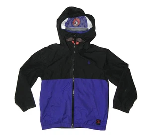 VOLCOM Purple/Black HOOPLADIGGER WINDBREAKER JACKET Full Face Hood Coat YOUTH 5 - Picture 1 of 8