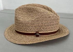 Tommy Bahama Shade Maker Dorfman Pacific natürlicher Raffia gewebter Fedora Strohhut - Bild 1 von 7