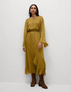 Marks & Spencer Womens Green Synthetic Tiered Midaxi Dress - M&S - Picture 1 of 12