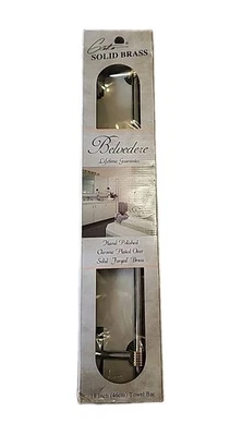 "Toallero de latón macizo Gatco 18"" cromado pulido a mano 5931 baño montado en la pared" Foto 1 de 4