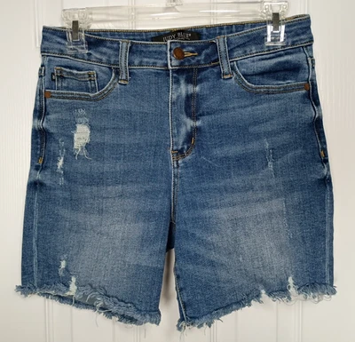 Judy Blue Jean Shorts Women’s S Frayed Distressed Raw Hem High Rise JB150052 - Image 1 of 4