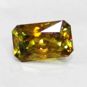 4.63 Ct Shocking Fire Emerald 11 x 7 mm Natural Green Sphene (Titanite) Gemstone - Picture 1 of 7