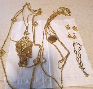 Sehr guter Zustand Schmuck mehrere Strang Halsketten Medaillon Fransen Anhänger Tropfen Ohrring SC Armband - Bild 1 von 13