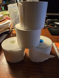 Pack of 4 Rolls  2 1/4 Wide White Adding machine tape Paper Roll - Picture 1 of 6