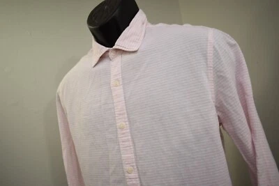 Vineyard Vines Slim Fit Cooper Shirt Linen Pink Striped Long Sleeve Mens Medium - Image 1 of 4