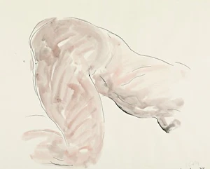 Wilhelm Loth Darmstadt Karlsruhe Kniender Akt Aquarell 1978 - Bild 1 von 5