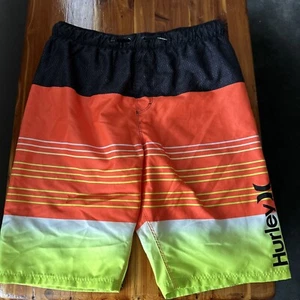 Hurley Swimsuit, shorts trunks Black, Orange & Yellow - Youth XL - Picture 1 of 3