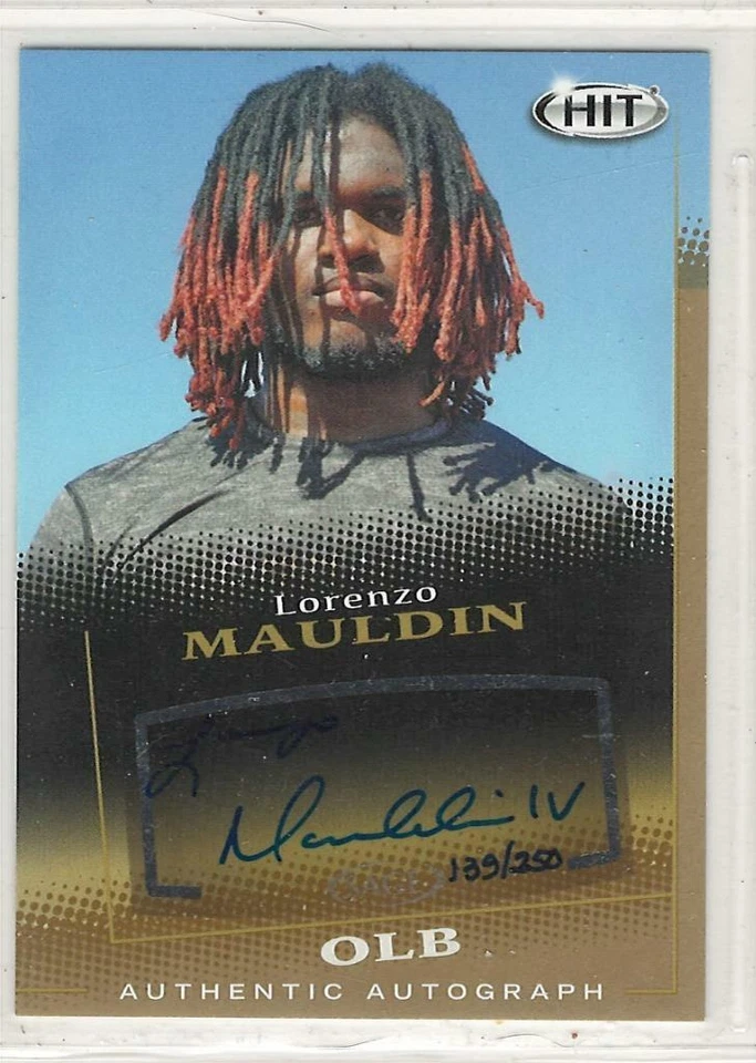 Lorenzo Mauldin 2015 Sage Hit football Gold Autograph #d /250 Ottawa Redblacks - Image 1 of 1