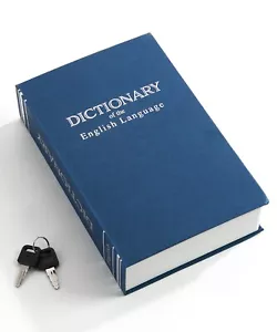 NEW Dictionary Diversion Book Safe w/ Key Lock ~ Metal ~ Blue - Picture 1 of 3