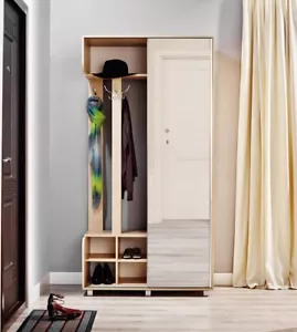Garderobe "Trend" kompakt beige creme Schiebetür Spiegel Garderobenschrank Flur - Bild 1 von 8