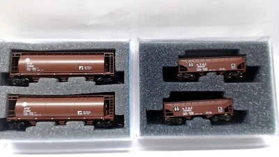 Z Scale Full Throttle FT1007 & FT3001 Mixed SET ATSF  Hoppers - Image 1 of 4