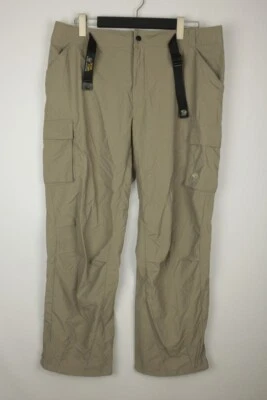 MOUNTAIN HARDWEAR Khaki Belted Hiking Climbing Cargo Pants Size TG  XL - Image 1 of 4