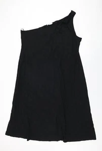 Marks and Spencer Womens Black Cotton Shift Size 22 One Shoulder Pullover - Picture 1 of 10