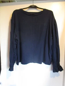 Size 18 Ladies Blue Long sleeved Ruffled Cuffs Blouse From M&S Pre-Owned - Picture 1 of 3