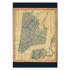 Vintage Manhattan City Map Poster - 1864 Details Map - High Quality Unframed