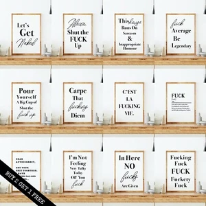 Inappropriate Humour Wall Art Prints. Quality Home Prints Funny Rude Room Print - Picture 1 of 23