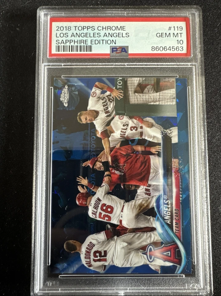 2018 Topps Chrome Sapphire Edition - #119 Los Angeles Angels PSA 10 - Image 1 of 1