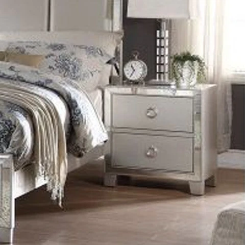 22" MDF Veneer Nightstand Mirror Platinum Cover
