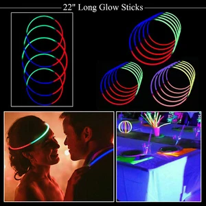Leuchtketten 25, 50 Stück 22" dreifarbige Leuchtstäbe Neon Party Zubehör - Bild 1 von 18