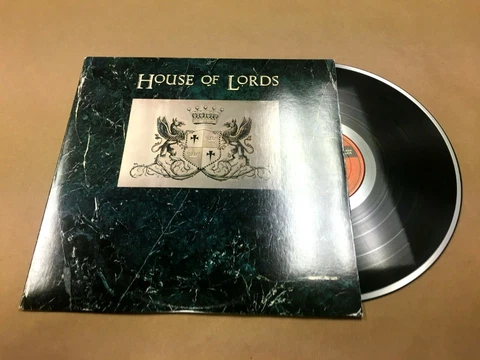 VINYL ALBUM RECORD,"AUTOGRAPHED BY BAND* HOUSE OF LORDS SELF TITLED,GENE SIMMONS Cover