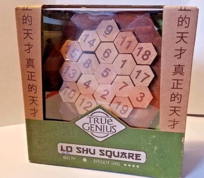 True Genius  Brain Teaser Wooden Puzzle Lo Shu Square  Recent Toys - Image 1 of 3