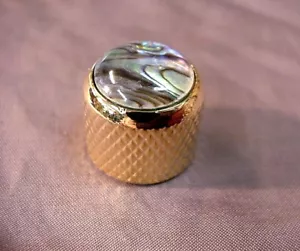 GOLD MIT ABALONE PUSH-ON GITARRENKNOPF - GROBE RÄNDELUNG - Bild 1 von 4