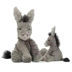 23/40/60CM Cute Grey Donkey Plush Toy – Soft Stuffed Burro Peluche Doll for Kids - Picture 1 of 6