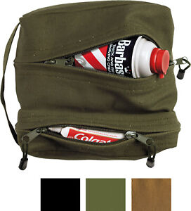 Canvas Dopp Travel Toiletry Bag Dual Organizer Portable Carry Case Shaving Pouch