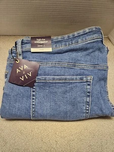 Womens AVA & VIV Medium Wash Skinny Stretch Blue Jeans 26W /R Inseam - Picture 1 of 6