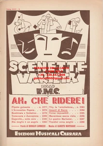 AH, CHE RIDERE - AMANTI DI BACCO (Spartito, edizioni Musicali Carrara) - Imagen 1 de 1