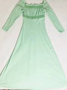 Damen Maxikleid Vintage Mintgrün SEARS FASHIONS 70’s Langarm - Bild 1 von 12
