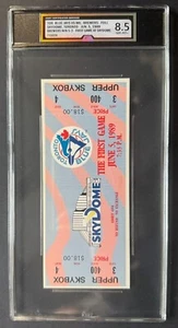 1989 Toronto Blue Jays Full Ticket First Game Skydome iCert 8.5 NM-MT+ Brewers - Picture 1 of 4