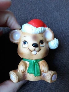 🌟 Estatuilla de cerámica de oso de Navidad Homco? 3" (A1 - Imagen 1 de 5