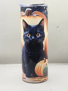 Black Cat Pumpkin Cactus Halloween Cactus 20 oz Stainless Steel Tumbler #20027 - Picture 1 of 4