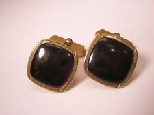 Red Cabochon 1/20 12K Gold Filled Vintage SWANK Cuff Links quality plain simple