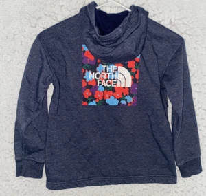 The North Face Hoodie Girls sz S Blue Half Dome Logo Pullover Sweatshirt Fleece - Picture 1 of 8