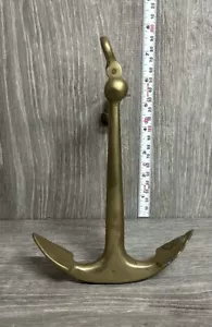 VTG STYLE SOLID BRASS ANCHOR PAPER WEIGHT NAUTICAL DECOR BOAT 8x8x2.5" (SM) - Picture 1 of 7