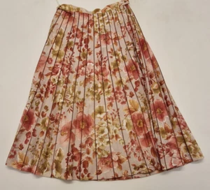 Faltenrock mit Blumenmuster – Rosa/Grün – Vintage-Stil – Gr. ca. S – RN:11 - Bild 1 von 5