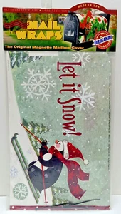 Standard Mail Wraps Magnetic Mailbox Cover Christmas Let It Snow Penguin Winter - Picture 1 of 5