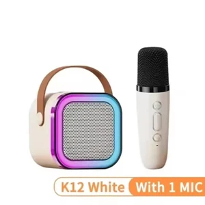 New K12 Karaoke Machine Portable Bluetooth Speaker with 1-2 Wireless Microphones - Picture 1 of 16