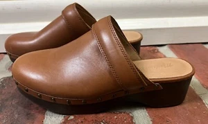 Madewell Cecily Clog Brown Oiled Leather Womens Size 7 $168 - Picture 1 of 12