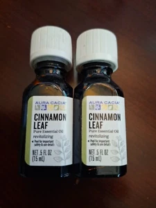 Aura Cacia 100% Pure Essential Oil Revitalizing Cinnamon Leaf 0.5 Fl Oz 2 Pack - Picture 1 of 1