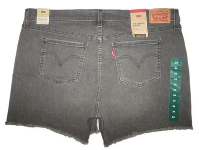 Levi's Mid Length Shorts Women's Tag Size 34 (Run Big) Black NWT - Image 1 of 4