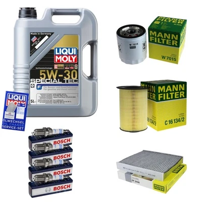 Inspektionspaket 5L LIQUI MOLY 5W-30 Zündkerzen für Ford Focus II Cabriolet 2.0 - Bild 1 von 4