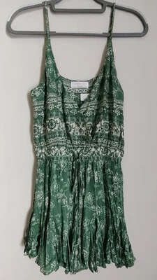 Linen Rose Boutique 1-Pc Ruffle Floral V-Neck Cami Strap Jumper Romper Sz L Boho - Image 1 of 4