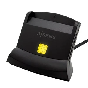 AISENS LECTOR DE TARJETA DNI SIM SD Micro SD MMC RS-MMC MMC Micro USB-C NEGRO - Photo 1/8