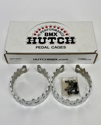 Nuevas Jaulas de Pedales Hutch JDB Pro Plateadas Estilo Old School BMX Pedales Trampa Oso Foto 1 de 4