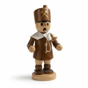 incensiere minatore con tamburo 20 cm statua in legno fatta a mano decorazione Natale - Foto 1 di 3